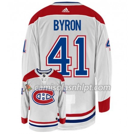 Camisola Montreal Canadiens PAUL BYRON 41 Adidas Branco Authentic - Homem